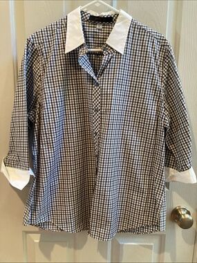 EUC Pearly Vine Classic Check Shirt with Contrast Collar